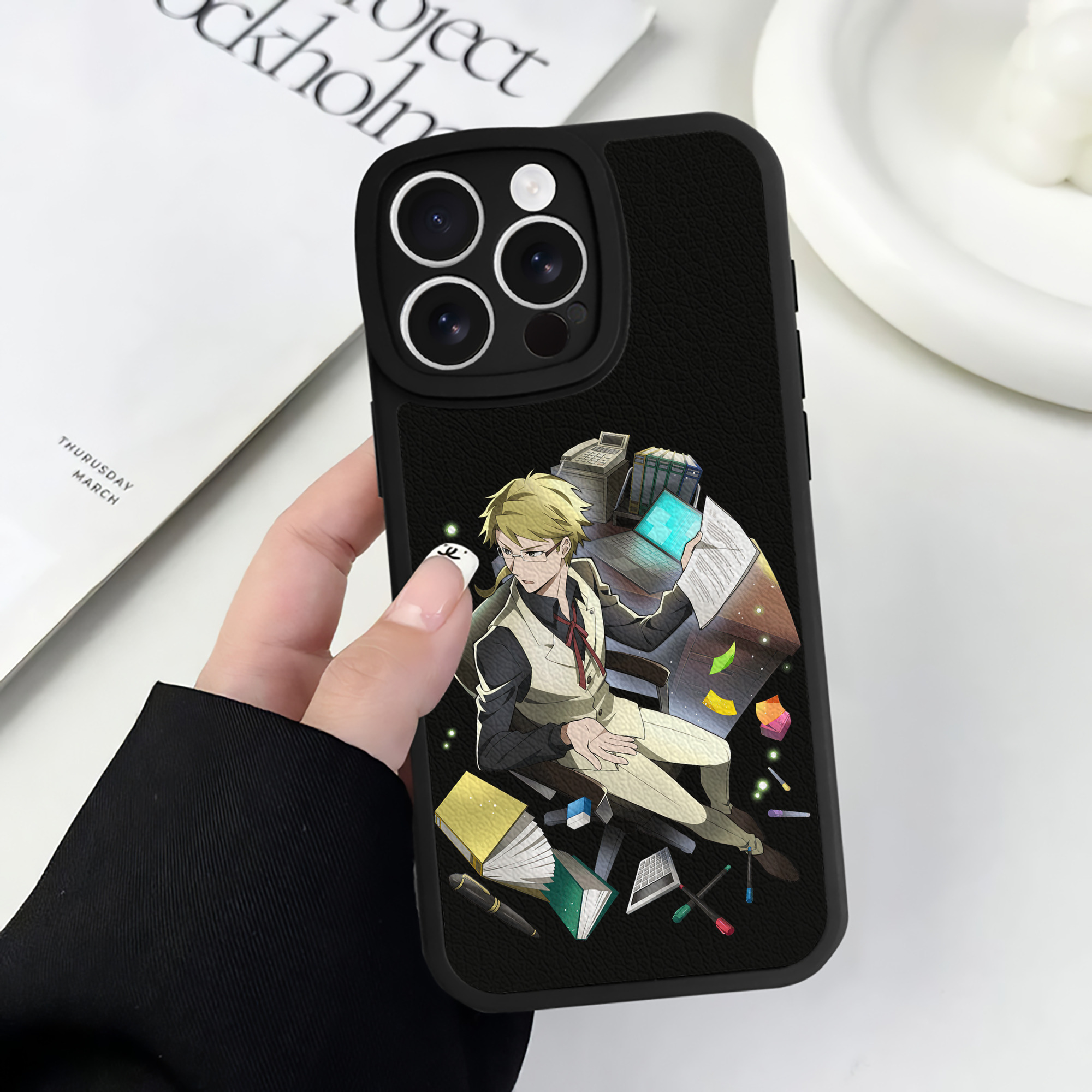 （画像用） 文豪ストレイドッグス Bungo Stray Dogs 【iPhone 16シリーズ対応】シリコンスマホケース（レザー調） 材質：シリコン